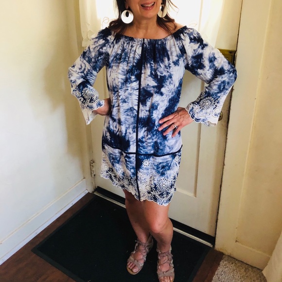 BCBGMaxAzria Dresses & Skirts - BCBG MAX AZARIA - Tie Dye Boho Lacy Dress!🦋🎉